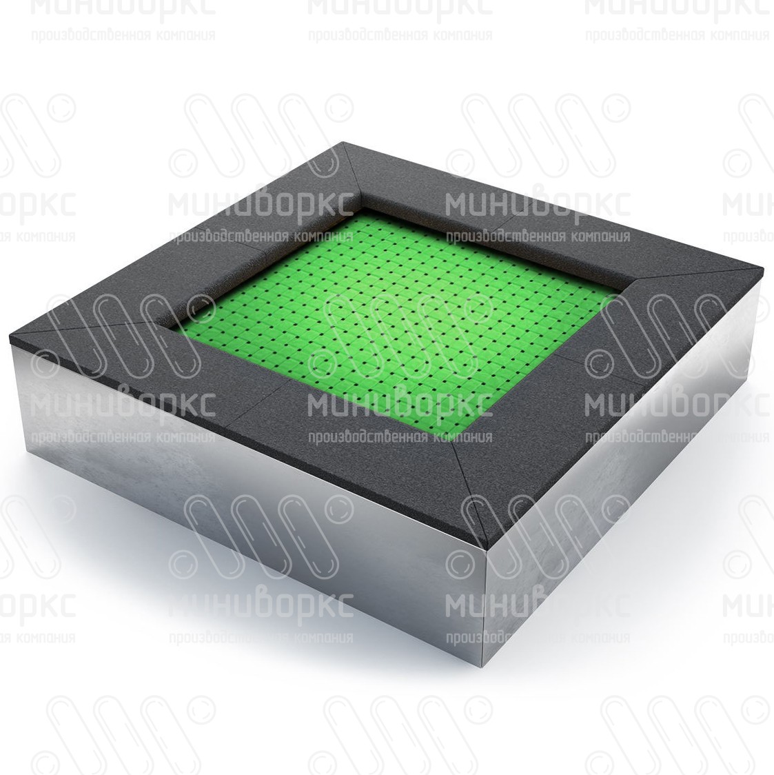 Батут квадратной формы, антивандальный, встраиваемый, для детских площадок, цвет черный/красный – S1000-3020/9005 - 4