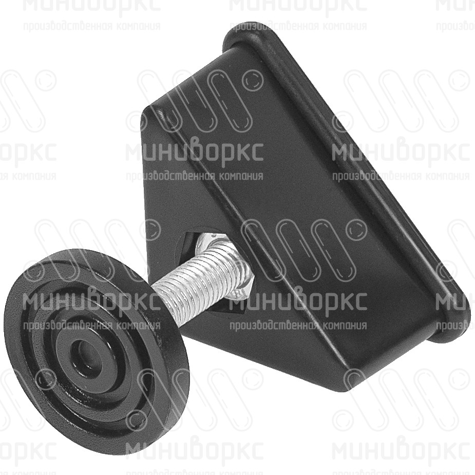 Комплект опоры под уголок 38х38, 40х40 мм и опоры с основанием Ø40 мм, под ключ 22 , цвет черный – U40-40M10.D40x40 - 3